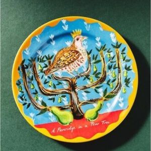 Anthropologie Emily Maude festive dessert plate